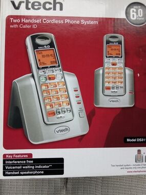 NEW VTech Silver Two-Handset Cordless Phone System with Caller ID
